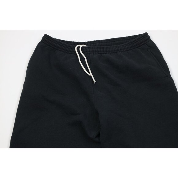 Vintage 90s Streetwear Mens Large Distressed Blank Sweatpants Joggers Black USA - Picture 2 of 16